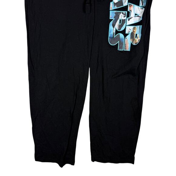 Star Wars Pajama Pants Men's Medium Black Cotton Graphic Flat Front Drawstring - Picture 4 of 10